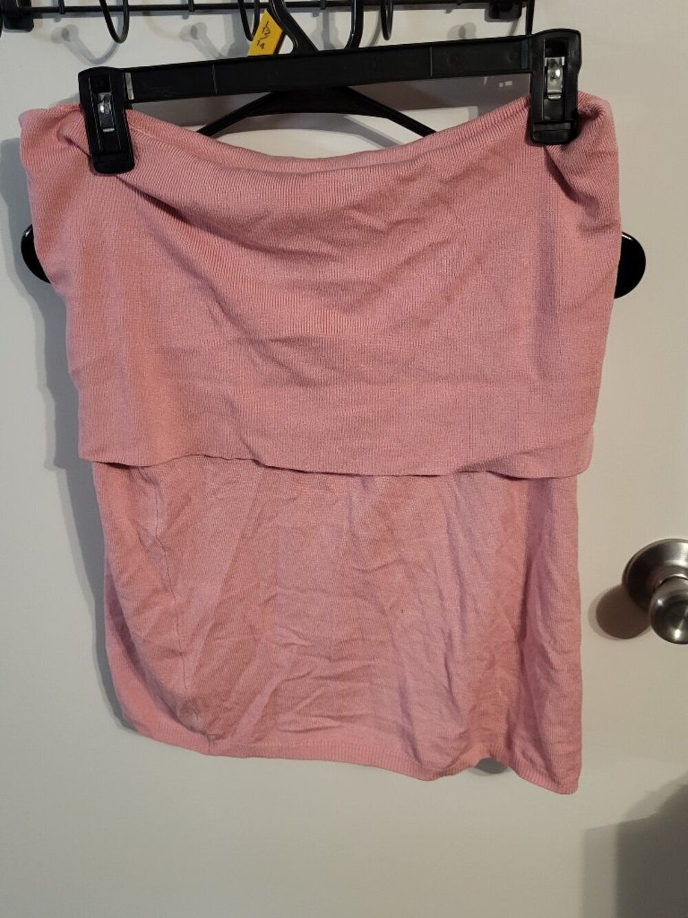 PINK LIGHTWEIGHT OFF SHOULDER SLEEVELESS SWEATER SZ L